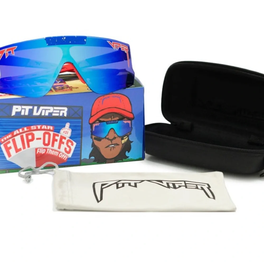 Pit VIPER flip-offs Blue Sports Sunglasses New